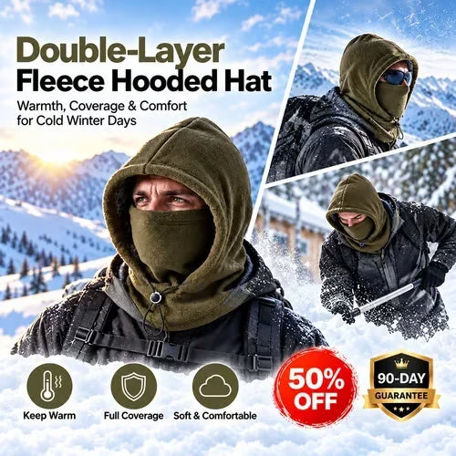 🥶One-piece flannel warm mask hat– Full Face & Neck Winter Protection for Outdoor Adventures