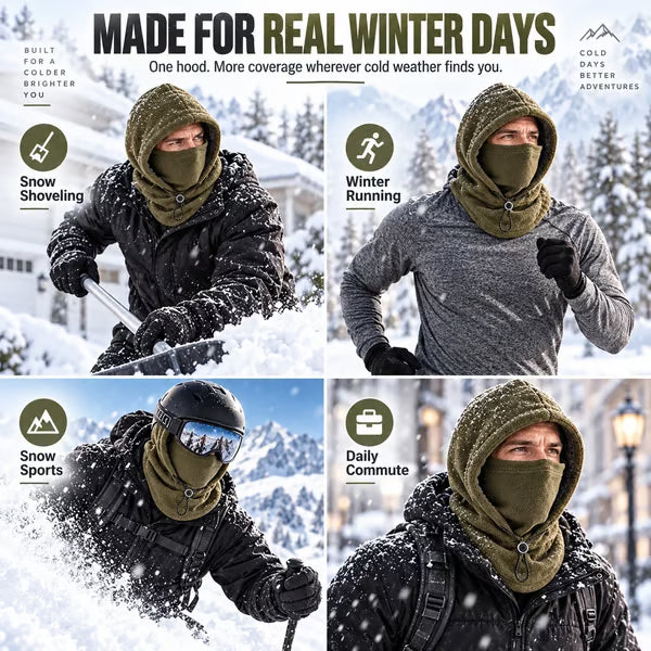 🥶One-piece flannel warm mask hat– Full Face & Neck Winter Protection for Outdoor Adventures