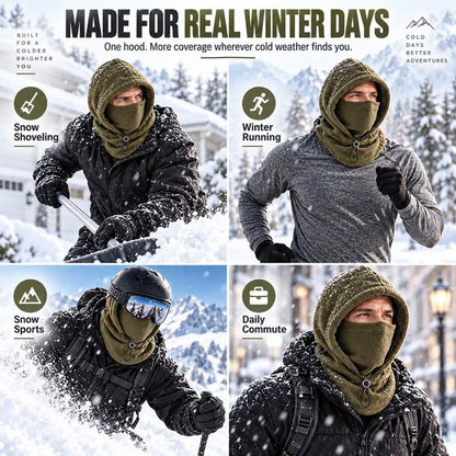 🥶One-piece flannel warm mask hat– Full Face & Neck Winter Protection for Outdoor Adventures